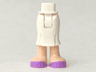 Mini Doll Hips and Skirt Long, Light Nougat Legs and Medium Lavender Shoes Pattern - Thick Hinge