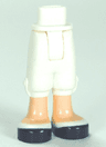 Mini Doll Hips and Trousers Cropped with Light Nougat Legs and Dark Blue Shoes with White Stripes Pattern - Thick Hinge