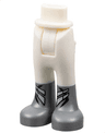 Mini Doll Hips and Trousers with Back Pockets with Flat Silver Boots with White Clasps Pattern - Thick Hinge