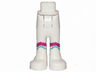 Mini Doll Hips and Trousers with Back Pockets with Magenta and Dark Turquoise Angled Stripes Pattern - Thick Hinge