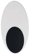 Minifigure, Shield Elliptical with Large Black Oval Pattern (Bugs Bunny Eye)