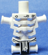 Torso Skeleton, Angular Rib Cage with Rivets, Cracks and White Loincloth Pattern