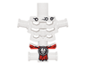 Torso Skeleton, Angular Rib Cage with Black Holes and Cracks and Red Loincloth with Cracked White Skull Pattern