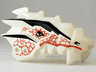 Dragon Head (Ninjago) Jaw Upper Spiny with Reddish Brown Cracks and Black Eyes and Stripes Pattern