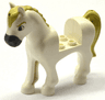 Horse, Mini Doll Style with 2 x 2 Cutout with Dark Bluish Gray Nose, Brown Eyes, Tan Eyebrows, Mane and Tail Pattern