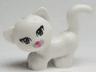 Cat, Mini Doll Style, Standing and Looking Left with Bright Light Blue Eyes, Dark Pink Nose and Mouth, and Light Bluish Gray Muzzle Pattern (Friends Kitty)