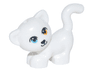Cat, Friends Style, Standing and Looking Left with Bright Light Orange Left Eye and Medium Azure Right Eye, Black Nose and Mouth Pattern