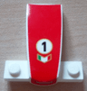 Wedge 4 x 2 x 1 1/3 with 1 x 4 Base with Open Mouth and Number 1 on Red Background Pattern (Cars Francesco Bernoulli)