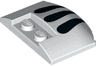Wedge 3 x 4 x 2/3 Triple Curved with Three Black Lines Comma Claw Pattern