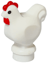 Chicken, Narrow Base with Black Eyes and Red Comb and Wattle Pattern