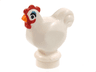 Chicken, Narrow Base with Black Eyes, Orange Beak, Medium Blue Eye Shadow, and Red Comb and Wattle Pattern (Camilla)