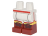 Hips and Legs with Boxing Shorts with Red Trim and Dark Red Boots with Laces Pattern