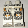 Hips and Legs with Orange and Gold Circuitry, Light Bluish Gray Armor, Hexagonal Knee Pads, and Boots Pattern