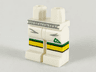 Hips and Legs with Light Bluish Gray Gathers, Green Sports Logo and Stripe, Yellow Knees and White Shoes Pattern