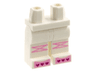 Hips and Legs with Bright Pink Knee Wrappings and Toes, Magenta Hearts on Toes Pattern