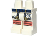 Hips and Legs with Dark Blue Belt, Robe Ends with Sand Blue Hems and Gold Highlights, Ninjago Logogram Letter S, Coral Knee Wrappings Pattern