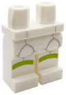 Hips and Legs with Lime Knee Pads and Light Bluish Gray Detail Lines Pattern