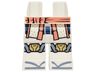 Hips and Legs with Coral Sash, Robe Ends with Dark Blue Hem, Gold Knee Pads and Sand Blue Toes Pattern