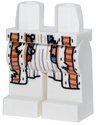 Hips and Legs with Robe Ends Tattered with Nougat, Dark Orange and Sand Blue Stripes and Patchwork Trim and Black Dotted Lines Pattern