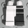 Hips and 1 Black Left Leg, 1 White Right Leg with Black Bar Above Left Leg Pattern