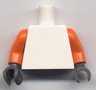 Torso Plain / Orange Arms / Dark Bluish Gray Hands