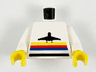 Torso Airplane Logo with Stripes Pattern / White Arms / Yellow Hands