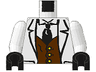 Torso Adventurers Jungle Suit, Brown Vest, Black Tie Pattern / White Arms / Black Hands