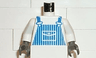 Torso Train Blue Striped Overalls Pattern / White Arms / Dark Gray Hands