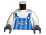 Torso Train Blue Striped Overalls Pattern / White Arms / Dark Bluish Gray Hands