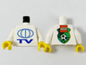 Torso TV Globe Big Pattern - LEGO Soccer Logo on Back / White Arms / Yellow Hands