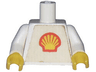 Torso with Red and Yellow Shell Logo Small Pattern (Trapezoid Sticker) / White Arms / Yellow Hands