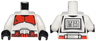 Torso SW Armor Clone Trooper with Red Breastplate and Belt with Boxes Pattern / White Arms / Black Hands