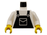 Torso Overalls Black with Pocket Pattern / White Arms / Yellow Hands