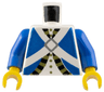Torso Imperial Soldier Blue Uniform Jacket with Black and Gold Trim over Shirt with Buttons, Crossbelts with Silver Diamond Clasp Pattern (Bluecoat) / Blue Arms / Yellow Hands
