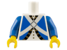 Torso Imperial Soldier Blue Uniform Jacket with Black and Gold Trim over Shirt with Buttons, Crossbelts with Silver Diamond Clasp Pattern (Bluecoat), Inside with Ribs (Reissue) / Blue Arms / Yellow Hands