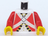 Torso Imperial Soldier Red Uniform Jacket with Black and Gold Trim over Shirt with Buttons, Crossbelts with Silver Diamond Clasp Pattern (Redcoat) / Red Arms / Yellow Hands