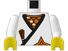 Torso Castle Ninja Wrap, Brown Dagger, Gold Star, Gold Scale Mail Pattern / White Arms / Yellow Hands