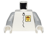 Torso SpongeBob with Yellow Acorn Badge Pattern / Light Bluish Gray Arms / White Hands
