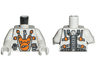 Torso Space Mars Mission Astronaut with Orange and Silver Pattern / White Arms / White Hands