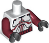 Torso SW Armor Clone Trooper with Dark Red Markings and Belt, without Solid Light Bluish Gray Semicircle above Belt Pattern / Dark Red Arms / Black Hands
