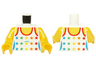 Torso Female Tank Top with Rainbow Stars, Yellow Neck and Shoulders Pattern / Yellow Arms / Yellow Hands
