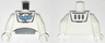 Torso Spacesuit with Medium Blue Star Command Logo, Dark Bluish Gray Neck and Stomach Panels Pattern / White Arms / White Hands