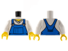 Torso V-Neck Shirt with Blue Overalls - Printed Back Pattern / White Arms / Yellow Hands