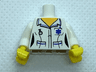Torso Hospital EMT Star of Life, Female Shirt Open Collar and Fob Watch Pattern / White Arms / Yellow Hands