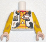 Torso Western Outfit Male with Sheriff Star and Dirt Stains Pattern / Yellow Arms Long with Dark Tan Dirt Stains Pattern / Light Nougat Hands