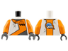 Torso World Racers - WR Logo on Orange Inset Front and Back Pattern / Orange Arms / Dark Bluish Gray Hands