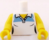 Torso Female Tennis Shirt with Medium Blue Shoulders Pattern / Yellow Arms / Yellow Hands