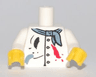 Torso Painter's Smock with Buttons, Scarf and Paint Spots Pattern / White Arms/ Yellow Hands