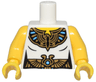 Torso Female Tunic with Egyptian Royal Seal and Belt Pattern / Yellow Arms / Yellow Hands