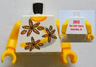 Torso Shirt with Orange Collar and 3 Flowers over Yellow and Silver Curved Stripes, '2012 The LEGO Store Nashville, TN' on Back Pattern / Yellow Arms / Yellow Hands